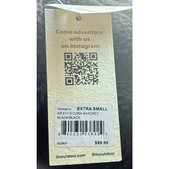 LIV Outdoor Sherpa Shacket Black Women's Size Extra Small New with tag - Picture 4 of 4